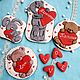 Gingerbread Teddy Bear with heart.Stick on Valentine's Day. Gingerbread Cookies Set. sweets for joy (galinadenisenko). My Livemaster. Фото №5
