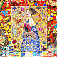 Lady with Fan Gustav Klimt Original painting canvas mosaic embroidery. Pictures. House of the Sun (irina-bast). My Livemaster. Фото №4