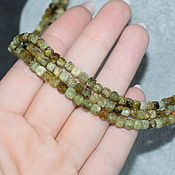 Работы для детей, handmade. Livemaster - original item Natural Grossular(green Garnet) Square Cut Beads. Handmade.