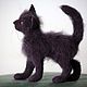 Валяная из шерсти игрушка. Черная кошечка Коко. Войлочная игрушка. Нина felt (Антистрессовые игрушки). Ярмарка Мастеров.  Фото №5