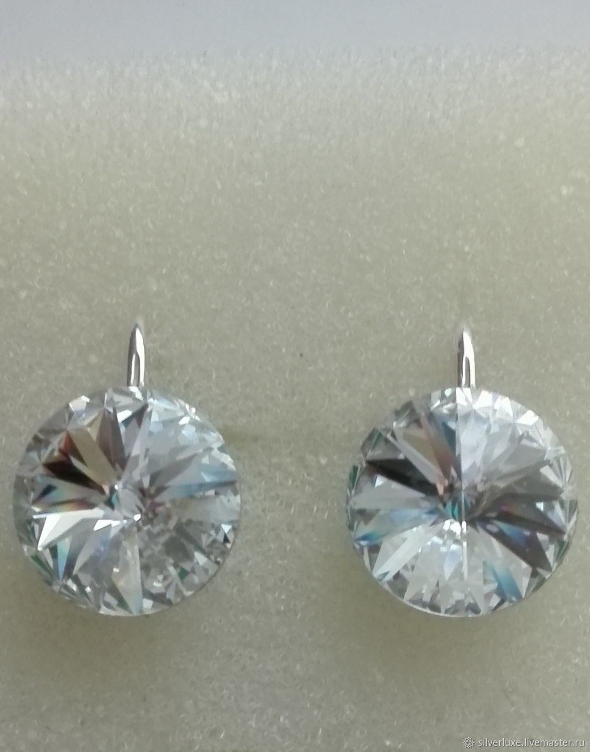Silver earrings with Swarovski crystals, Earrings, Novosibirsk,  Фото №1