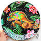 'Chameleon in the rainforest ' hand-painted plate, Decorative plates, Krasnodar,  Фото №1