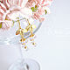 Rose quartz earrings, leaves. Earrings. White Book. Online shopping on My Livemaster.  Фото №2