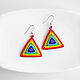Rainbow Triangular Beaded Earrings. Earrings. Handmade by Svetlana Sin. My Livemaster. Фото №6