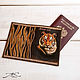 Passport cover men's genuine leather dark brown Tiger. Passport cover. Decoupage for you (Anastasiya). Online shopping on My Livemaster.  Фото №2