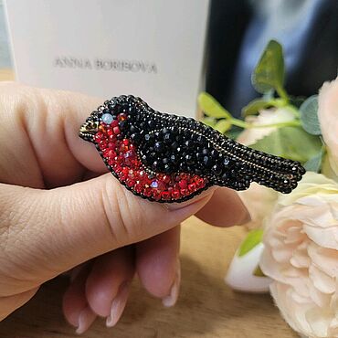 Украшения ручной работы. Ярмарка Мастеров - ручная работа Брошь снегирь. Handmade.