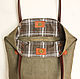 Order Khaki bag made of canvas and reddish-brown eco-leather. Cuteshop. Livemaster. . Classic Bag Фото №3