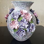 Вазы ручной работы. Стеклянная ваза Фиолетовые закаты