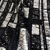 Материалы для творчества handmade. Livemaster - original item Fabric with beads and sequins. Yin - Yang. Handmade.