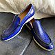 Order Men's loafers, crocodile leather, in dark blue. SHOES&BAGS. Livemaster. . Loafers Фото №3