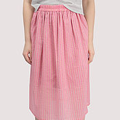Одежда handmade. Livemaster - original item Pink cotton skirt pink hearts. Handmade.