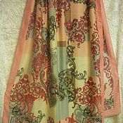 Платье из хлопка Нежный Персик с вышивкой