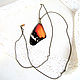 Resin Butterfly Wing Pendant Orange Black Resin Jewelry Set. Pendants. WonderLand. Online shopping on My Livemaster.  Фото №2