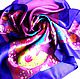 Batik scarf Sowosky girlfriend's Satin hanky Handkerchief with hand-painted Author's Batik shawl gift Gift woman Gift girl Shop silk Batik Paradise from Natalia Sorokina Batik for a gift Scarf
