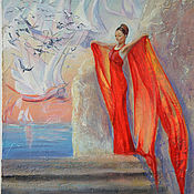 Картины и панно handmade. Livemaster - original item The Scarlet Angel of Cadiz. Cadiz.  Painting acrylic. Handmade.