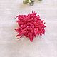 Flower brooch made of fabric Aster crimson, Epaulettes, Tomsk,  Фото №1