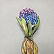 Hyacinth brooch with polymer clay roots. Brooches. AnnaMalnaya. My Livemaster. Фото №5