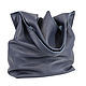Blue Bag T-shirt Bag Made of Leather Bag String Bag Shopper T-shirt Bag Hobo, Classic Bag, Moscow,  Фото №1