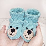 Одежда детская handmade. Livemaster - original item Socks for children knitted Bears. Handmade.