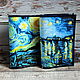 Leather passport cover van Gogh starry night oil painting, Passport cover, Elektrostal,  Фото №1