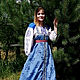 Blue kosoklinny sundress. Costumes3. zimushkaoo. My Livemaster. Фото №6