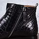 Crocodile leather ankle boots, premium, in black. Boots. SHOES&BAGS. My Livemaster. Фото №5