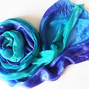 Батик палантин "Волшебный аметист" фиолетовый шарф