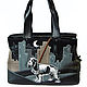 applique genuine leather with Russian Spaniel 3D
