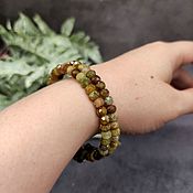 Украшения handmade. Livemaster - original item The bracelet is a natural grossular (green garnet) with a cut. Handmade.