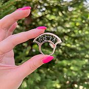 Винтаж handmade. Livemaster - original item Exclusive Movement ring, 925 silver, gilt, enamel. Handmade.