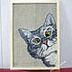 Cat panel painting for interior. Pictures. Game in felting. Online shopping on My Livemaster.  Фото №2