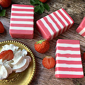 Косметика ручной работы handmade. Livemaster - original item Soap with milk of donkeys Strawberries with cream. Handmade.