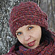 Copy of Copy of Warm gray winter cap hat. Caps. Crochet&knit by AzhurLES. Online shopping on My Livemaster.  Фото №2