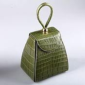 Сумки и аксессуары handmade. Livemaster - original item Geometric pyramid shaped crocodile leather bag IMA0855J4. Handmade.