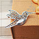 The basis for a brooch in the form of a bird, silvering, Russia, Blanks for jewelry, Kostroma,  Фото №1