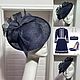 Темно синяя асимметричная шляпка с бантом «Леди» из Синамей, Шляпы, Санкт-Петербург,  Фото №1