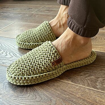 Обувь ручной работы. Ярмарка Мастеров - ручная работа Мужские тапочки. Handmade.