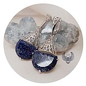 Авторское серебряное кольцо с кристаллом аметиста и пиритом