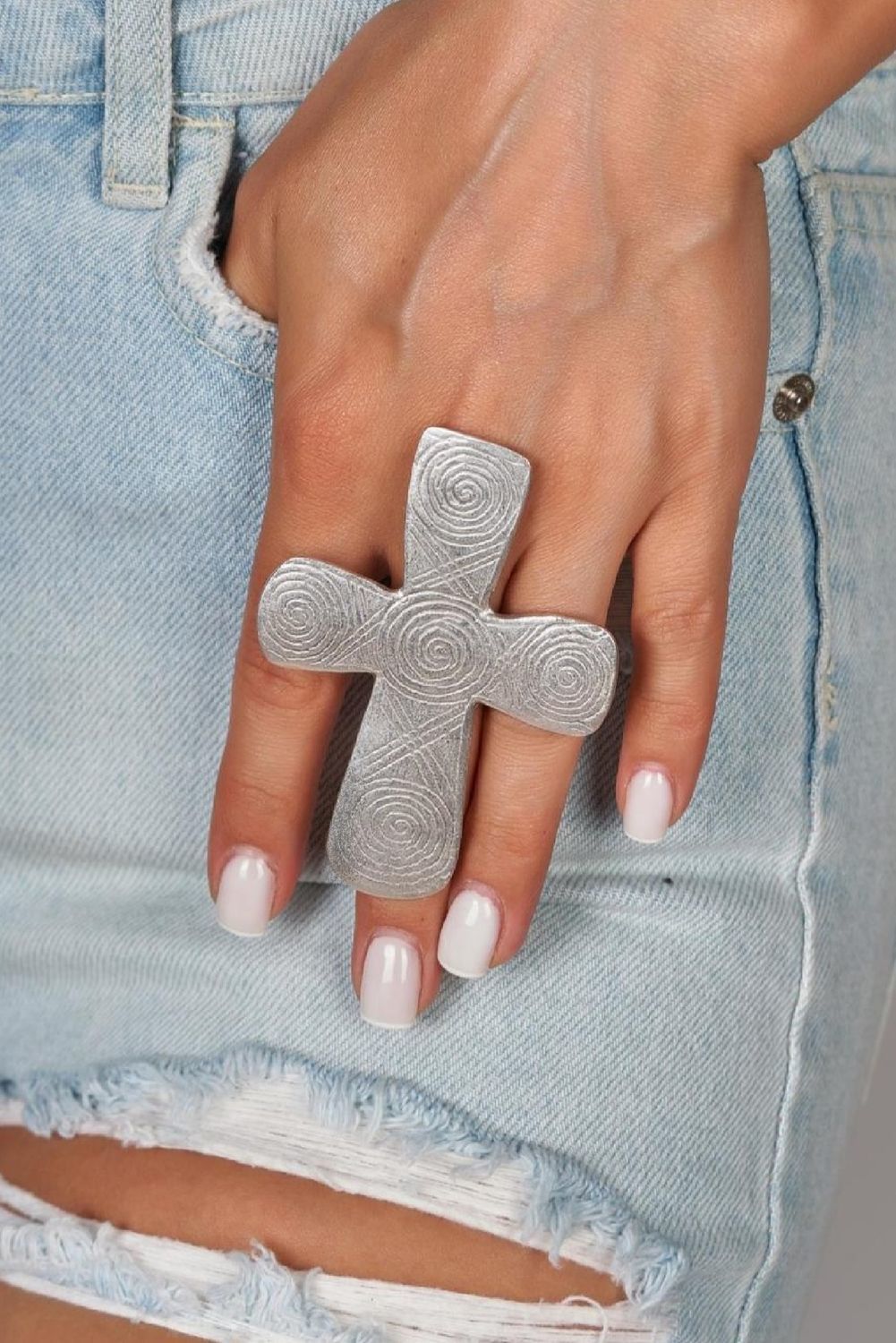 Silver-plated Snake and Cross Rings, Rings, Moscow,  Фото №1