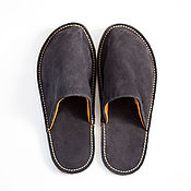 Обувь ручной работы handmade. Livemaster - original item Men`s home Slippers Kyoto black. Handmade.
