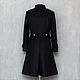 Order Women's black coat, demi-season, wool. EverSpring. Dresses and coats.. Livemaster. . Coats Фото №3