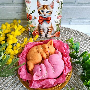 Сувениры и подарки ручной работы. Ярмарка Мастеров - ручная работа Шоколадные котята с марципаном. Handmade.