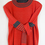 Одежда handmade. Livemaster - original item Knitted sweater with striped trim. Handmade.