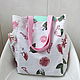 Beach Shoulder bag eco-bag with pockets tote shopper with grapefruit, Beach bag, Mytishchi,  Фото №1