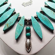 Украшения handmade. Livemaster - original item Necklace Beads Turquoise Thread Priestess. Handmade.