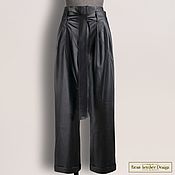 Одежда handmade. Livemaster - original item Talia trousers made of genuine leather/suede (any color). Handmade.