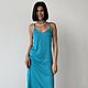 Combination dress with a raw upper edge (turquoise / light-, Dresses, Moscow,  Фото №1