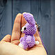 Order 'Plush' Bunny toy beaded amigurumi purple. KOTiYA. Livemaster. . Miniature figurines Фото №3