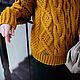  Женский свитер с горлом вязаный в цвете горчица купить. Джемперы. Kardigan sviter - женский вязаный свитер кардиган. Ярмарка Мастеров.  Фото №5