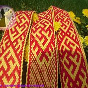 Русский стиль handmade. Livemaster - original item Belt Fern Flower yellow-red. Handmade.